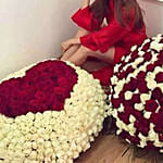 Red & White Rose Arrangement for Valentines Day