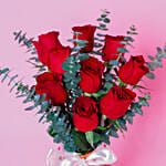 Beautiful Roses Arranged In Designer Vase For Valentine