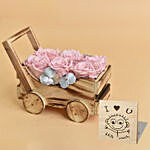 Lovely Forever Roses In a Cart For Valentine With Table Top