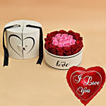 Pink & Red Roses Love For Valentine With I Love You Balloon