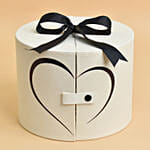 Pink & Red Roses In White Love Box For Valentine