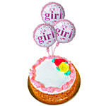 Butter Sponge Cake With It's A Girl Balloons Set