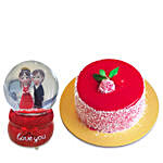Love You Musical Couple Glass Dome With Mousse Cake
