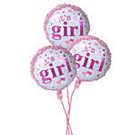 Fresh Fruit Cake With It's A Girl Balloons Set