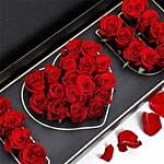 Box Of I Love You Roses With Mini Mousse Cake For Valentines Day