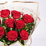 Valentines 9 Roses Bouquet