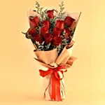 Red Roses & Limonium Beautifully Tied Bouquet