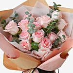 18 Sweet Pink roses With Tesco Rosso Wine