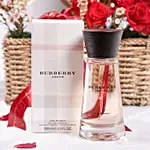 Burberry Touch Perfume and Red Roses Valentine’s Gift Basket