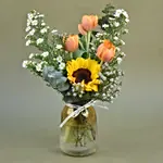 Delightful Mixed Flowers Vase