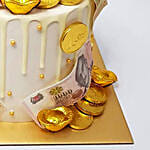 White Drip Money Pulling Cake