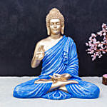 Gold Toned Navy Blue Handcrafted Buddha Showpiece
