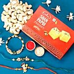 Sneh Classic Rakhi Set With Soan Papdi & Cashews
