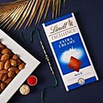 Sneh Green Rakhi With Lindt Chocolates & Almonds