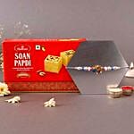 Sneh Blue Peacock Rakhi & Soan Papdi