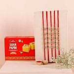 Sneh Brass Rakhi Set & Soan Papdi