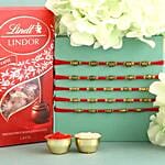 Sneh Classic Mauli Rakhi Set & Lindor Chocolates