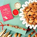 Sneh Designer Blue Stone Rakhi & Almonds