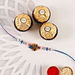 Sneh Designer Peacock Rakhi & Ferrero Rocher