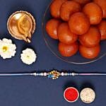 Sneh Designer Peacock Rakhi & Gulab Jamun