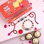 Sneh Elegant Rakhis With Soan Papdi & Ferrero Rocher