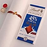 Sneh Elegant Rudraksha Rakhi & Lindt Bar