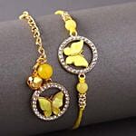 Sneh Elegant Yellow Bhaiya Bhabhi Rakhi Set