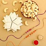 Sneh Peachy Rakhis With Cashews & Kaju Katli