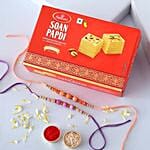 Sneh Pretty Beads Rakhi Set & Soan Papdi