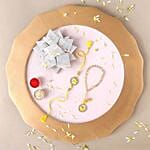 Sneh Rustic Yellow Rakhi Set & Kaju Katli