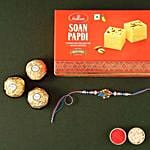 Sneh Stunning Rakhi With Soan Papdi & Ferrero Rocher