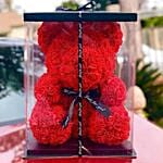 Artificial Roses Red Teddy Bear With I Love You Balloon For Valentine