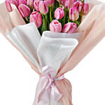 Blissful Pink Tulips Bunch