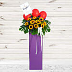 Blooming Mixed Flowers Cardboard Stand