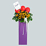 Blooming Mixed Flowers Cardboard Stand