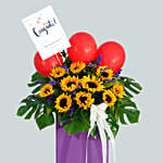 Blooming Mixed Flowers Cardboard Stand