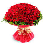 Bouquet Of 100 Roses With Mini Moet Champagne 200 Ml For Valentines