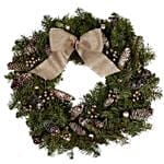 Bow Christmas Theme Wreath 25 Cms