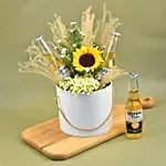 Bright Mixed Flowers & Beer White Box