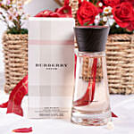 Burberry Touch Perfume and Red Roses Valentine’s Gift Basket