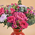 Charming Blooms Red Oval Vase