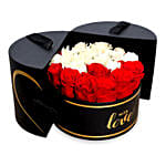 Charming Red & White Roses With Mini Moet Champagne 200 Ml For Valentines