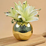 Classy Yellow Lily Fish Bowl Vase