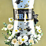 Congrats Grad Foil Balloon & Mixed Flowers Golden Vase