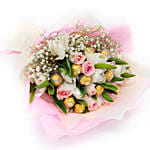 Delightful Flowers & Ferrero Rocher Bouquet