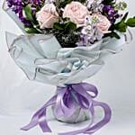 Elegant Mixed Flowers Wrapped Bunch