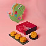 Fnp White Lotus Single Yolk Mooncakes With Dino Lantern