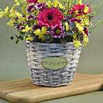 Happy Flowers Willow Basket