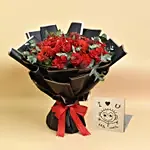 Joyful Red Bouquet With I Love You Table Top For Valentines