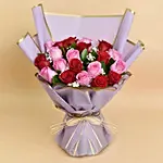 Love Expressions Pink And Red Roses Bouquet With I Love You Table Top For Valentines Day